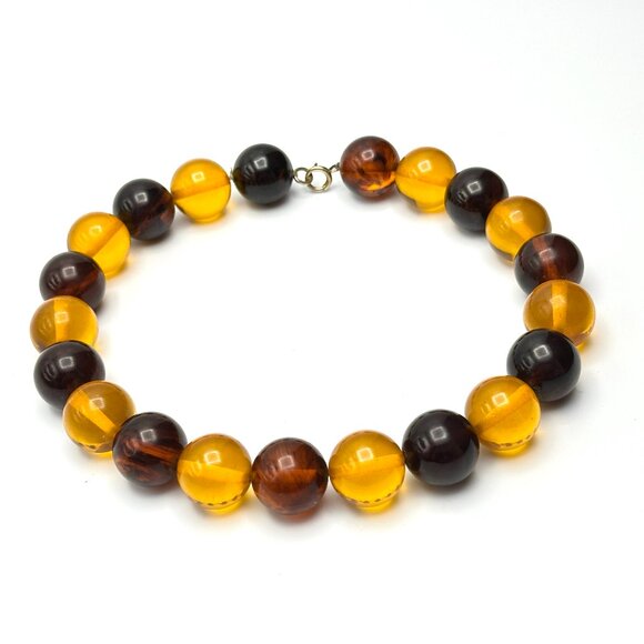 Vintage 1930s Bakelite Choker — Root Beer & Apple Juice Beads  — Authentic – EUC - Picture 9 of 10